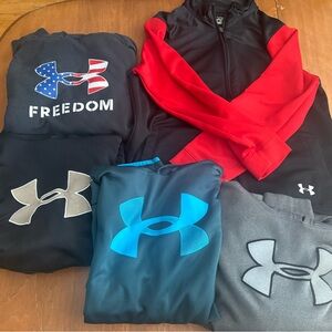 Under Armour Black and Red Jacket with Hoodie Set